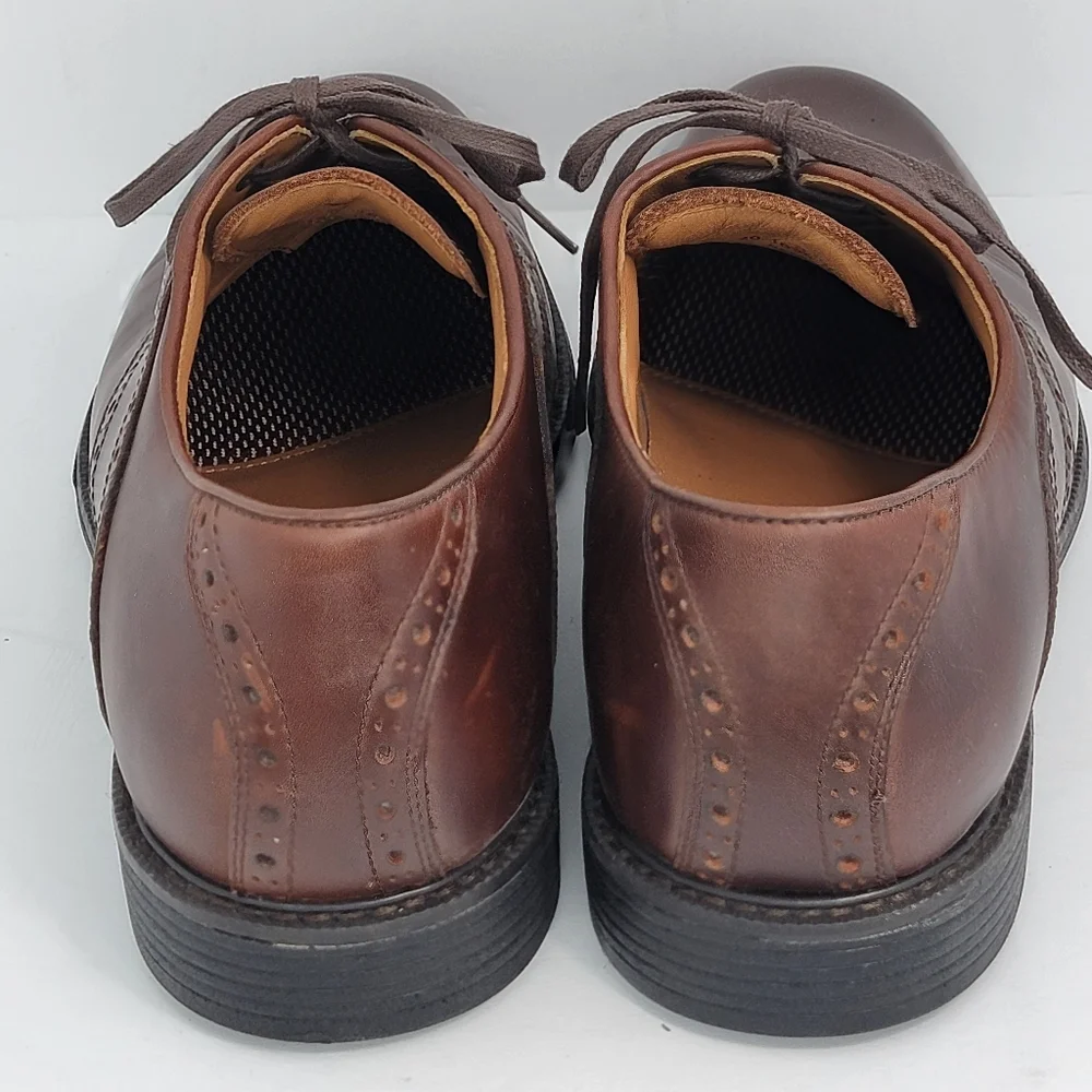 EUC Johnston & Murphy Dark Brown Leather Oxfords w/ XC4. SIZE 9.5 #1632‎